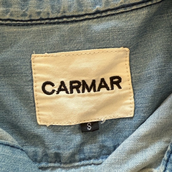 Carmar Blue Denim Shirt with Fringe - Picture 6 of 9